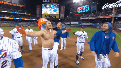Mets Player Pete Alonso Drenched With Water GIF