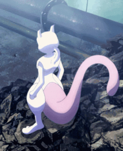 Mewtwo Pokemon Waving Tail GIF