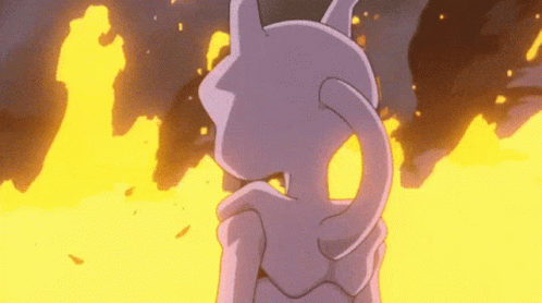 Mewtwo Fierce Eyes Looking Back GIF