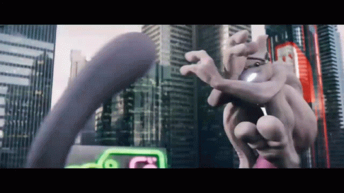 Mewtwo Versus Pikachu Pokemon Movie GIF