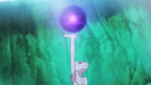 Powerful Pokemon Mewtwo Releasing Mighty Strike GIF