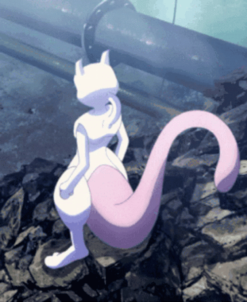 Mewtwo Pokemon Waving Tail GIF