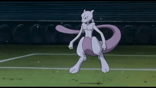 Mewtwo Standing on Tennis Court