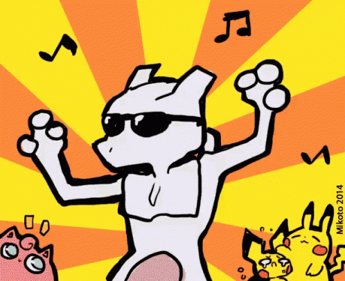 Mewtwo Wearing Sunglasses With Music Notes