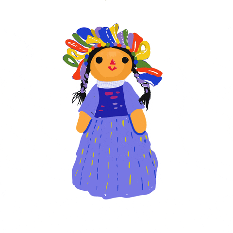 Mexican Cute Cartoon Doll GIF