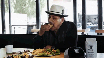 Mexican Danny Trejo Eating Burrito GIF