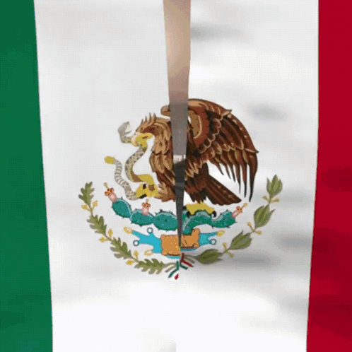 Mexican Flag with Eagle and Snake