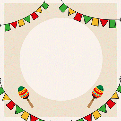 Mexican Independence Day Poster With Sombrero and Maracas