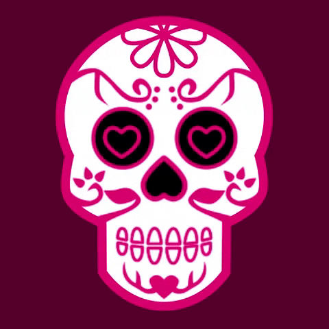 Mexican Pink Skull Design GIF