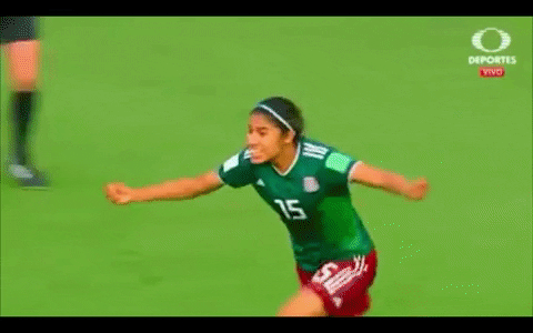 Mexico Female Soccer Player Cheering GIF