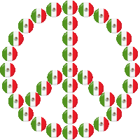 Mexico Flag Peace Sign Joypixels Sticker GIF