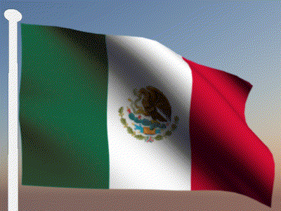 Mexico Flag Waving Pole GIF