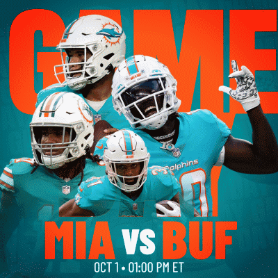 Miami Dolphins vs Buffalo Bills Football Game Poster