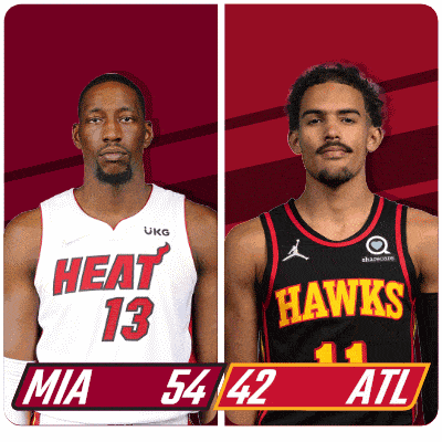 Miami Heat (54) Vs. Atlanta Hawks (42) Half-time Break Gif GIF