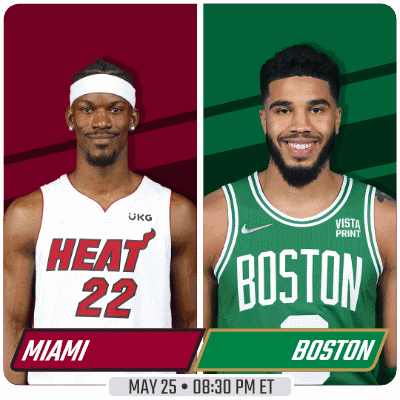 Miami Heat And Boston Celtics On Poster GIF