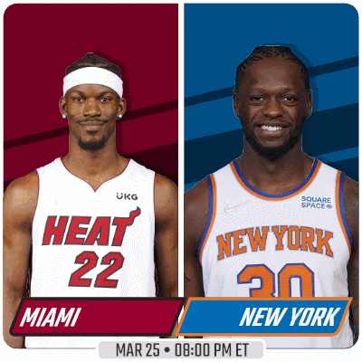 Miami Heat and New York Knicks Basketball Players