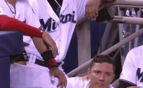 Miami Jersey Man Sitting In Stadium GIF