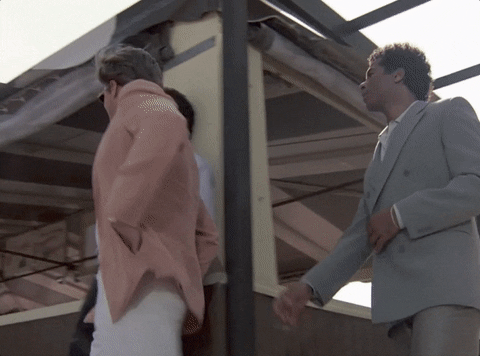Miami Vice Dead Falling Down Stairs GIF