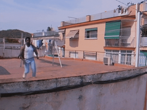 Miami Vice Ricardo Tubbs Jumping Over Fence GIF