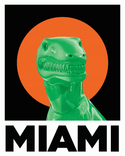 Miami With Green Dinosaur GIF