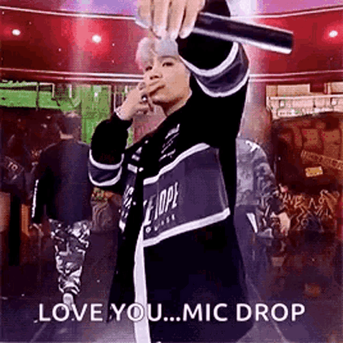 Mic Drop Love You Suga GIF