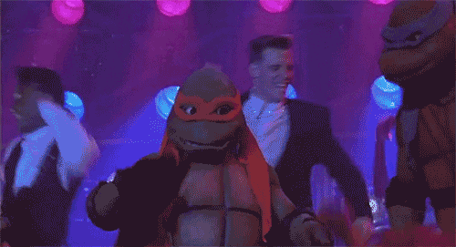 Michael Angelo And Leonardo Dancing With Vanilla Ice GIF