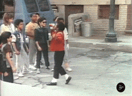 Michael Jackson And Kid Fan Moonwalk GIF