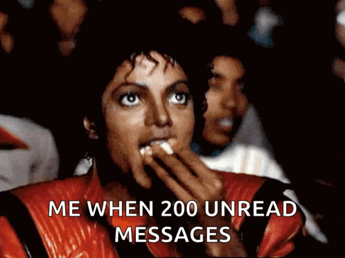 Michael Jackson Eating Popcorn Me When 200 Unread Messages GIF