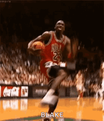 Michael Jordan Jumping Basketball
