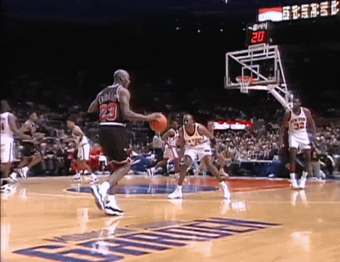 Michael Jordan Shoots For Three GIF