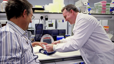 Michael Mosley With Leech On Arm GIF