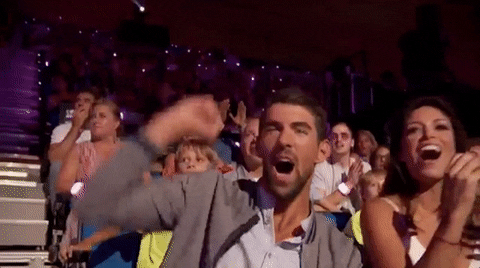 Michael Phelps Cheering In The Audience GIF