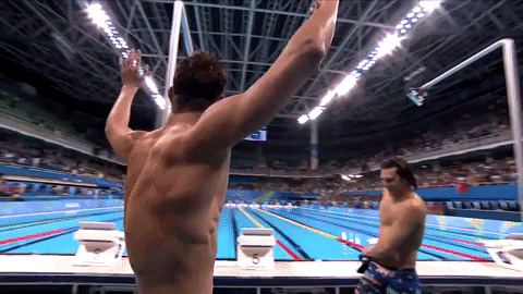 Michael Phelps Raising Both His Arms GIF