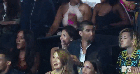 Michael Phelps Taking Photos In The Audience GIF