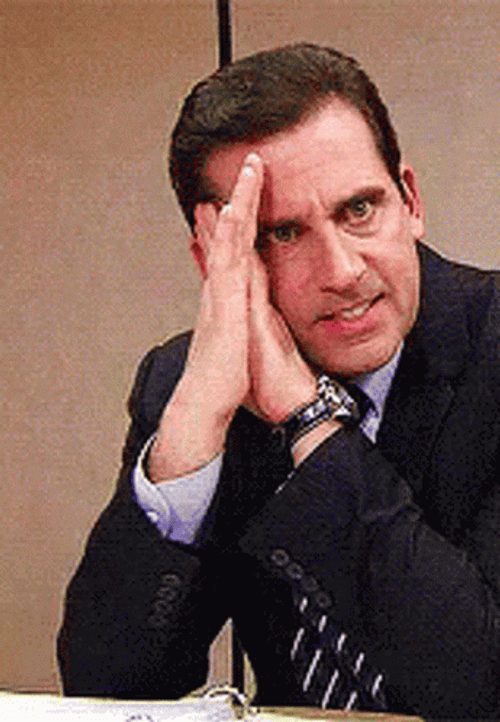 Michael Scott Covering His Face GIF