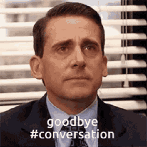 Michael Scott Crying Goodbye Conversation GIF