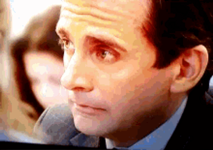 Michael Scott Crying With Women In Front GIF
