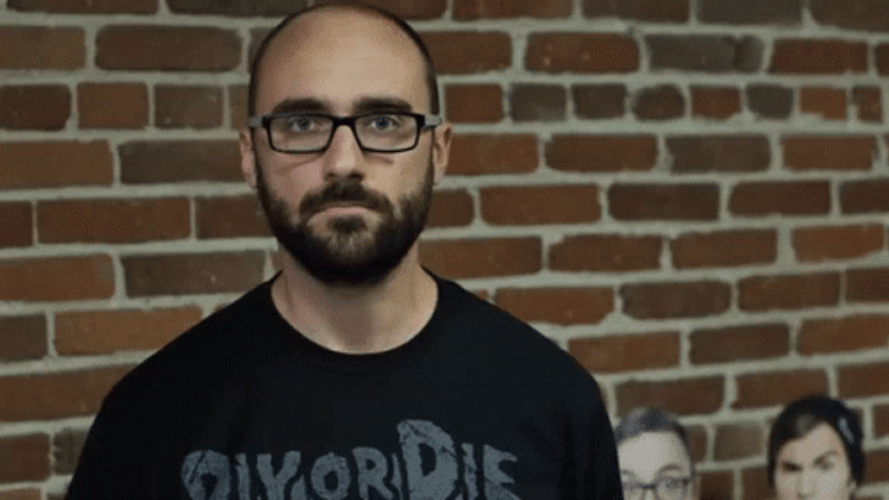 Michael Stevens Shouting Wazzup GIF