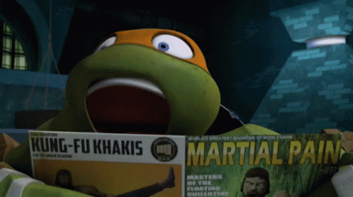 Michel Angelo Reading Wow Ok Tmnt GIF