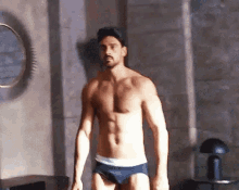 Michele Morrone Brief Topless Bouncing Chest GIF