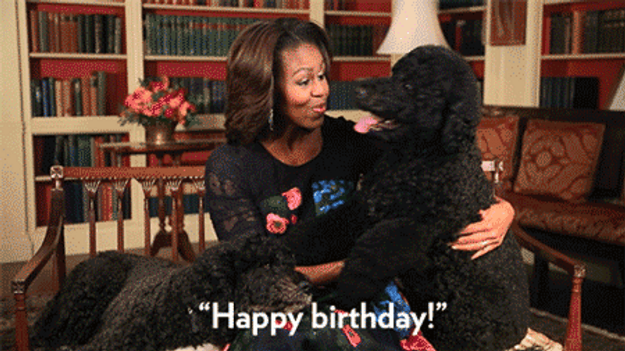 Michelle Obama Dog Happy Birthday GIF