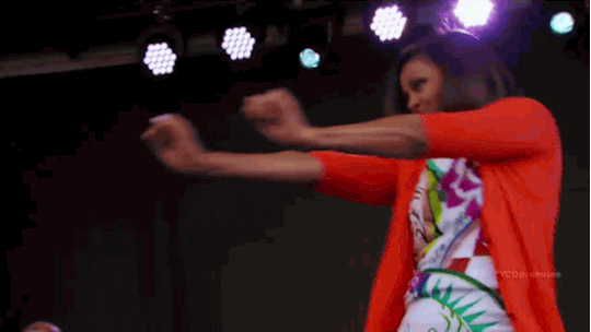 Michelle Obama Fakes Bad Dancing GIF