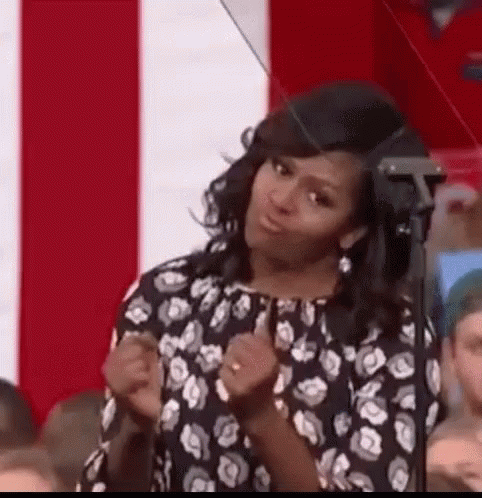 Michelle Obama Giving Speech Making Face