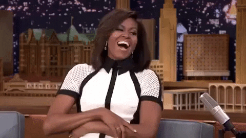 Michelle Obama Laughing Out Loud GIF