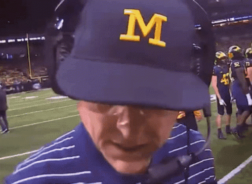 Michigan Football Angry Jim Harbaugh GIF