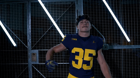 Michigan Football Caden Kolesar Chest Pumping GIF