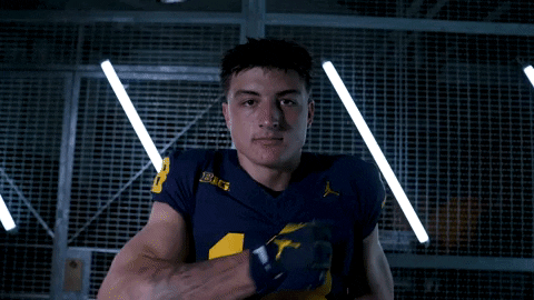 Michigan Football Colston Loveland Chest Pump GIF