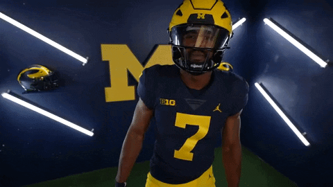 Michigan Football Donovan Edwards Chest Pump GIF