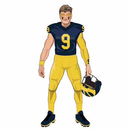 Michigan Football Jj Mccarthy Art Waving GIF