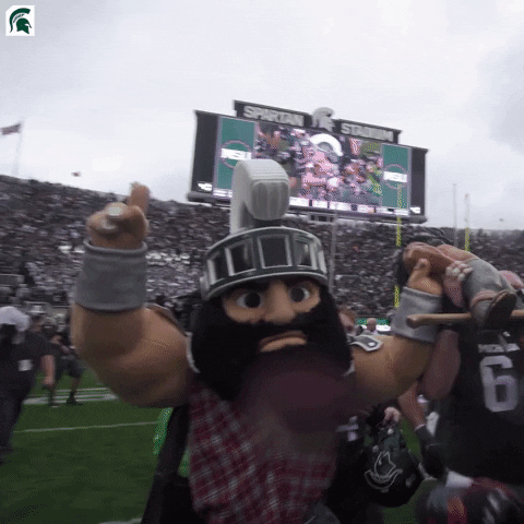 Michigan Football Spartans Mascott GIF